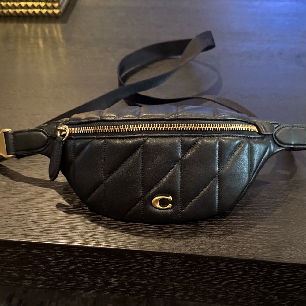 Coach Black Quilted Belt Bag